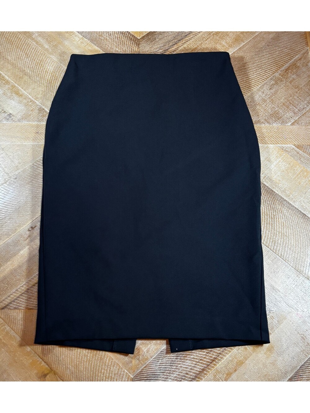 Express Black Pencil Skirt Size 4 Lined Back Zip Slit Career Office Midi (219)